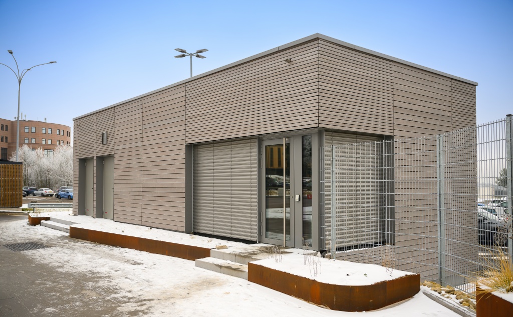 Local d’exploitation du tram de Luxembourg – façade bâtiment technique